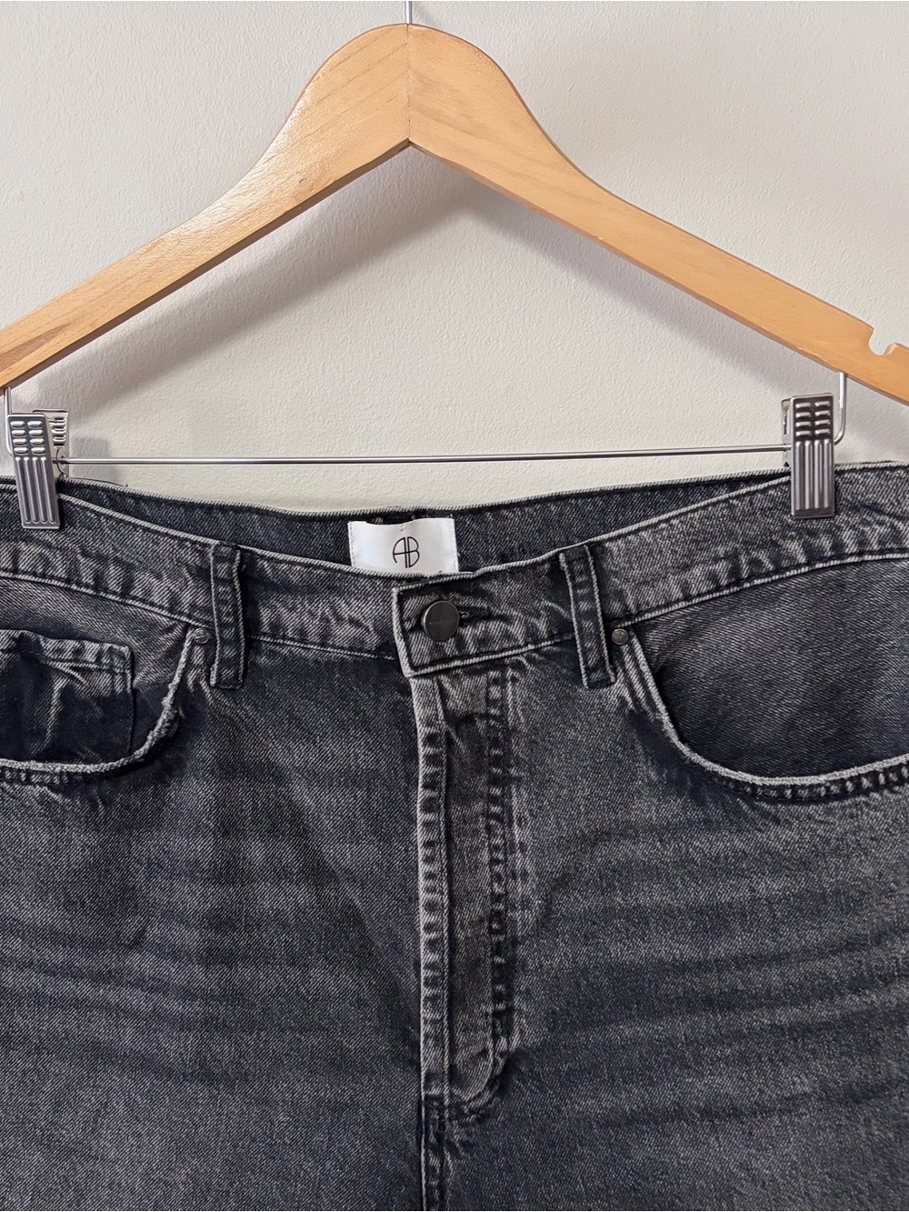 Anine Bing Kat Denim Shorts Washed Black - Picture 4 of 12